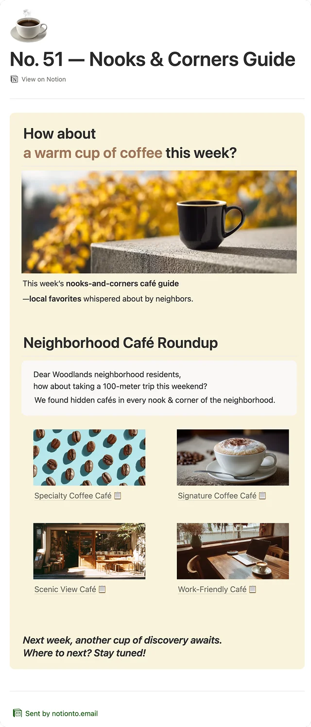 Neighborhood Café Guide
